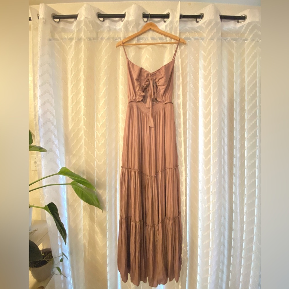 Mauve Spaghetti Strap Maxi Dress